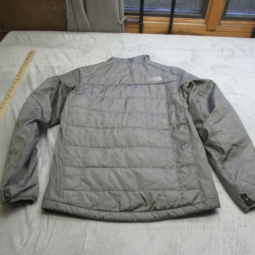 North Face Jacket Mens Small Gray Insulated Interchange FullZip Pocket Wind Rain